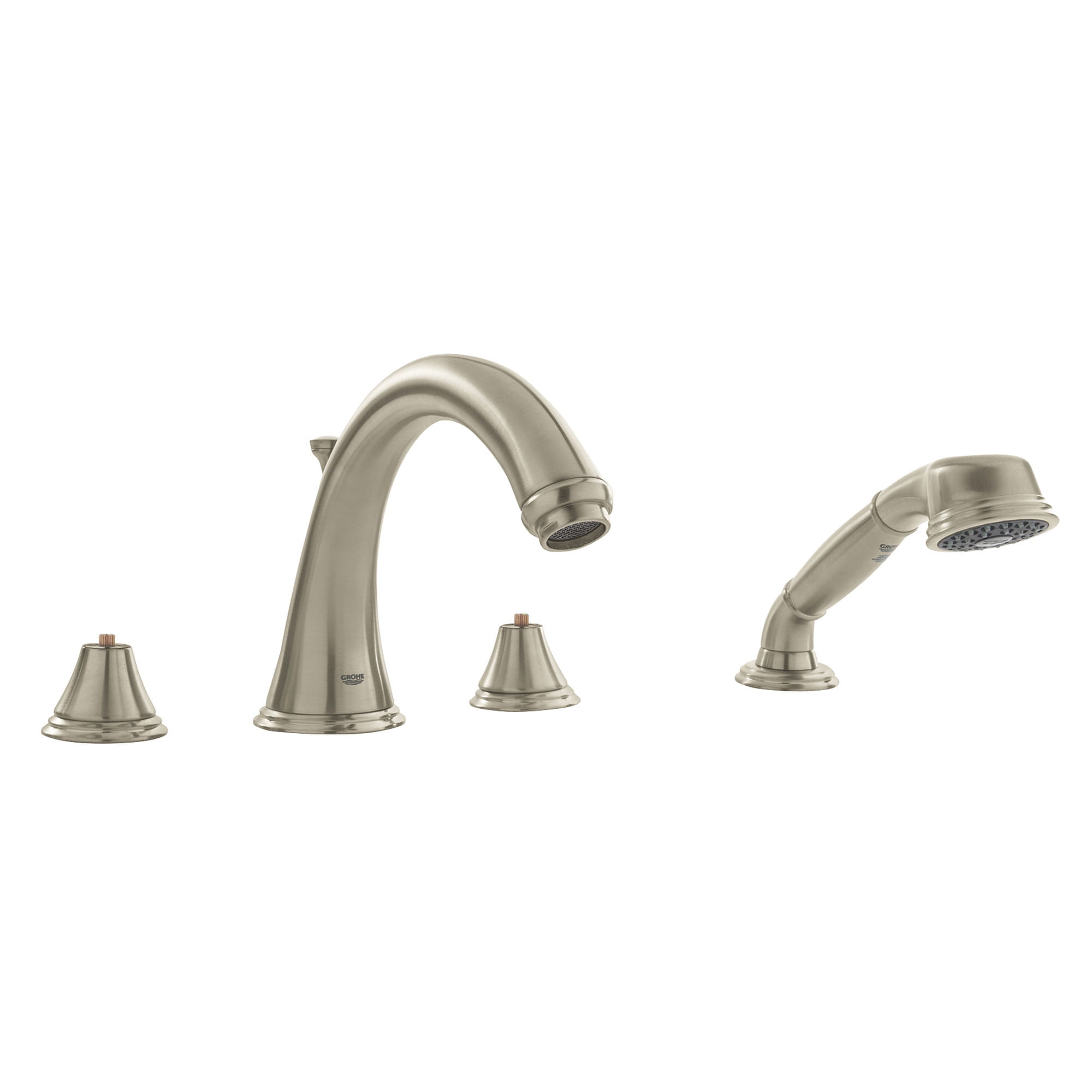 Roman Tub Filler With 25 GPM Personal Hand Shower GROHE BRUSHED NICKEL